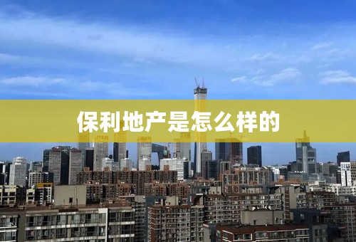 保利地产是怎么样的