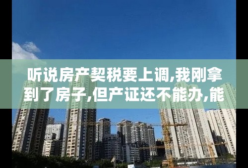 听说房产契税要上调,我刚拿到了房子,但产证还不能办,能不能先缴纳掉契税?