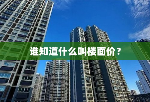 谁知道什么叫楼面价？