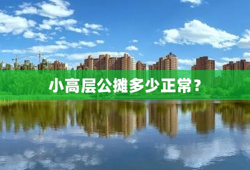 小高层公摊多少正常？