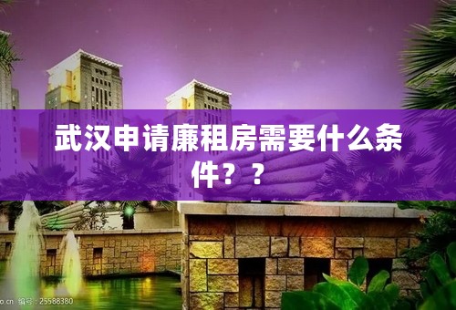 武汉申请廉租房需要什么条件？？