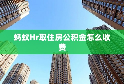 蚂蚁Hr取住房公积金怎么收费