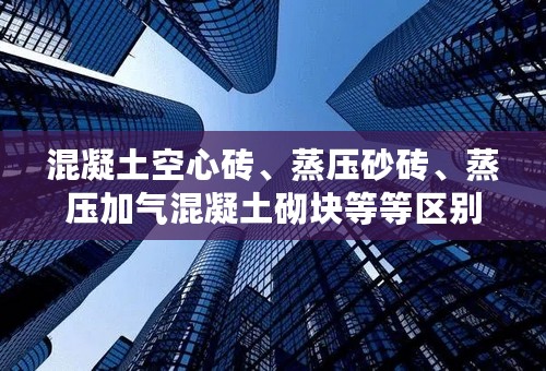 混凝土空心砖、蒸压砂砖、蒸压加气混凝土砌块等等区别？