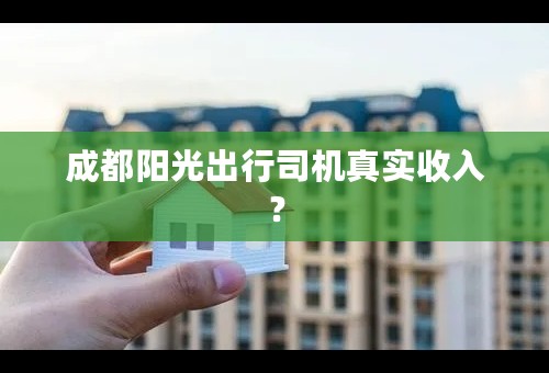 成都阳光出行司机真实收入？