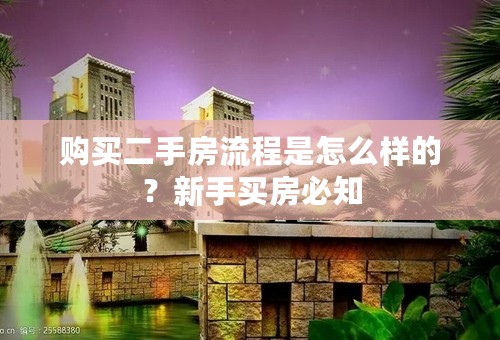 购买二手房流程是怎么样的？新手买房必知