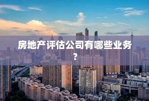 房地产评估公司有哪些业务？