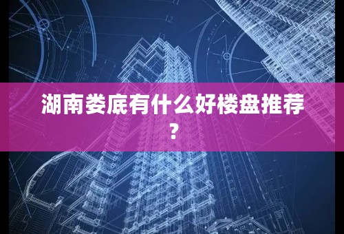 湖南娄底有什么好楼盘推荐？