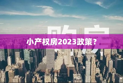 小产权房2023政策？