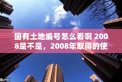 国有土地编号怎么看啊 2008是不是，2008年取得的使用权。懂看得教一下谢谢。