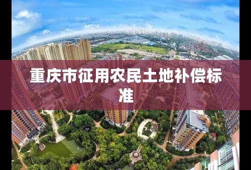 重庆市征用农民土地补偿标准