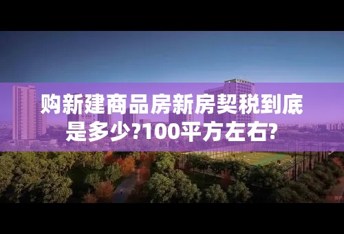 购新建商品房新房契税到底是多少?100平方左右?