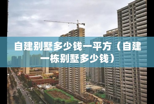 自建别墅多少钱一平方（自建一栋别墅多少钱）