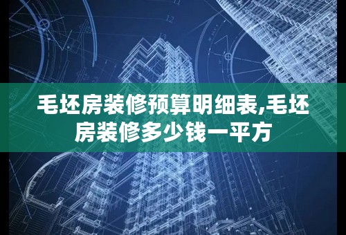 毛坯房装修预算明细表,毛坯房装修多少钱一平方