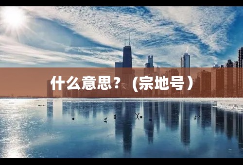 什么意思？ (宗地号）