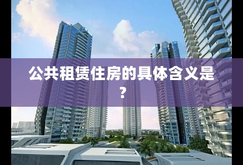 公共租赁住房的具体含义是？