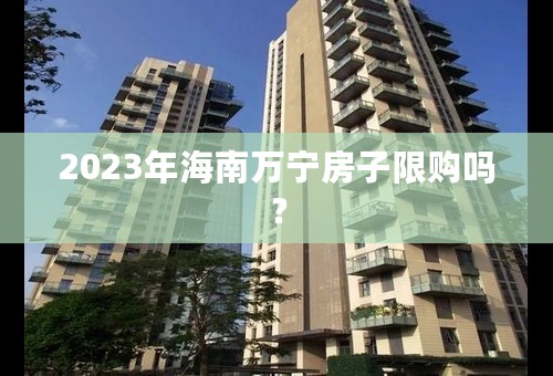 2023年海南万宁房子限购吗？