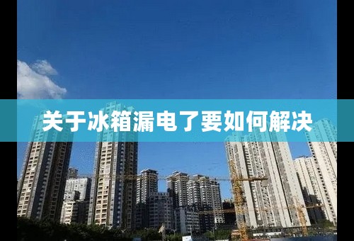 关于冰箱漏电了要如何解决