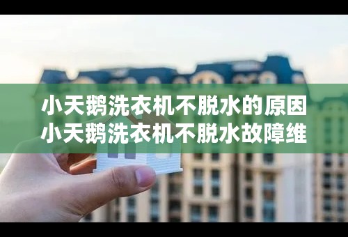 小天鹅洗衣机不脱水的原因小天鹅洗衣机不脱水故障维修方法