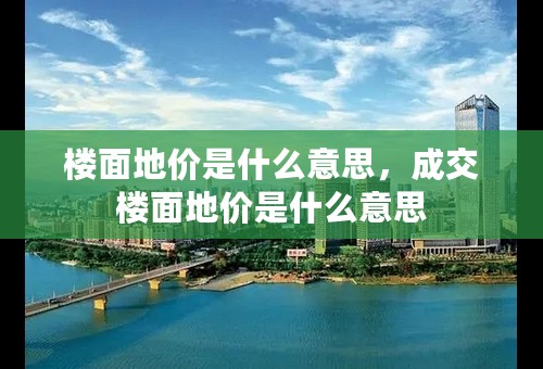 楼面地价是什么意思，成交楼面地价是什么意思