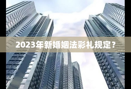 2023年新婚姻法彩礼规定？