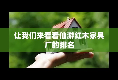 让我们来看看仙游红木家具厂的排名