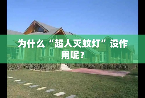 为什么“超人灭蚊灯”没作用呢？