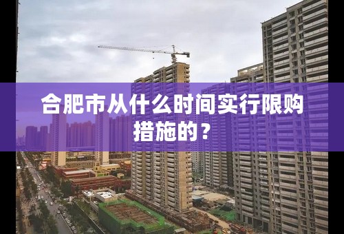 合肥市从什么时间实行限购措施的？