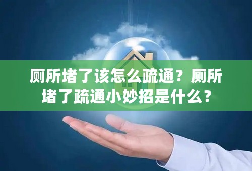 厕所堵了该怎么疏通？厕所堵了疏通小妙招是什么？