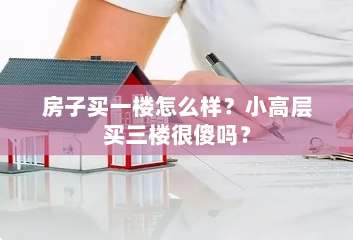 房子买一楼怎么样？小高层买三楼很傻吗？