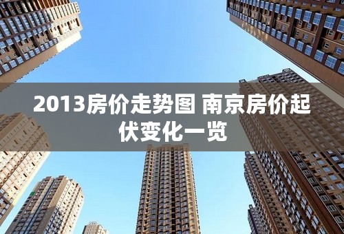 2013房价走势图 南京房价起伏变化一览