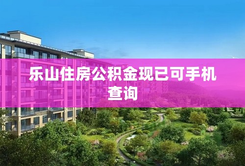 乐山住房公积金现已可手机查询