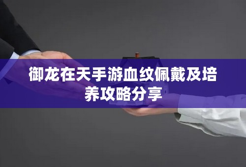 御龙在天手游血纹佩戴及培养攻略分享