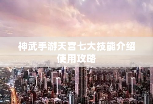 神武手游天宫七大技能介绍使用攻略