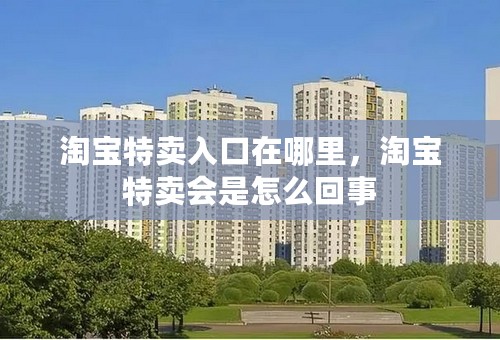 淘宝特卖入口在哪里，淘宝特卖会是怎么回事