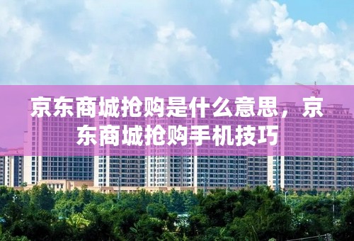 京东商城抢购是什么意思，京东商城抢购手机技巧