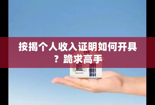 按揭个人收入证明如何开具？跪求高手