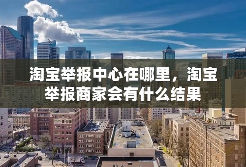 淘宝举报中心在哪里，淘宝举报商家会有什么结果