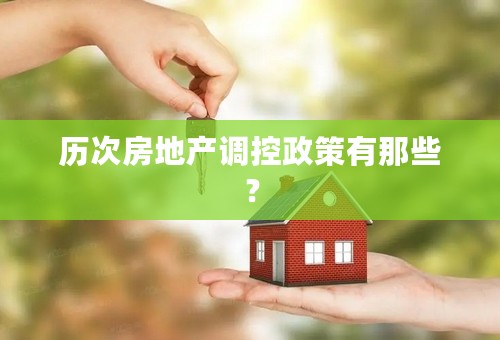 历次房地产调控政策有那些？