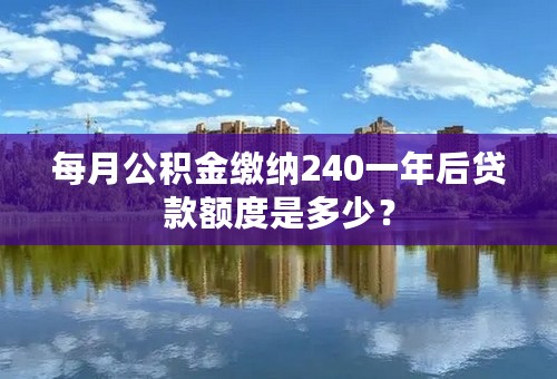 每月公积金缴纳240一年后贷款额度是多少？