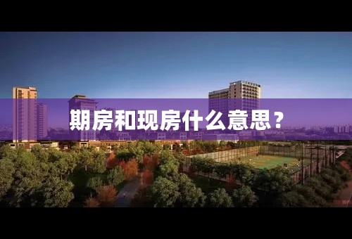 期房和现房什么意思？