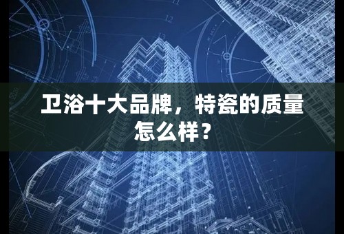 卫浴十大品牌，特瓷的质量怎么样？