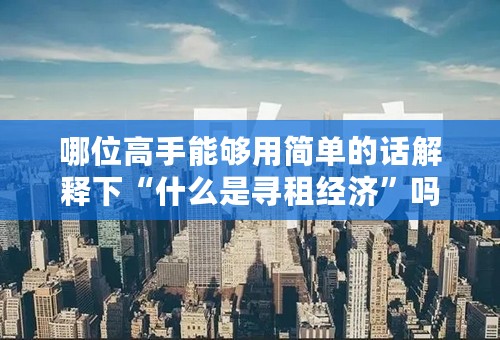 哪位高手能够用简单的话解释下“什么是寻租经济”吗？谢谢