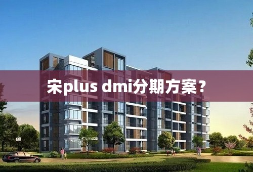 宋plus dmi分期方案？