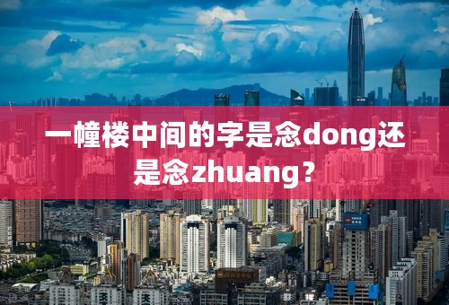 一幢楼中间的字是念dong还是念zhuang？