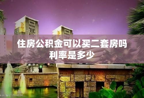 住房公积金可以买二套房吗利率是多少