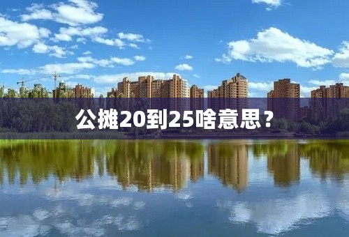 公摊20到25啥意思？