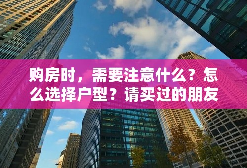 购房时，需要注意什么？怎么选择户型？请买过的朋友结合自己的户型解答一下，不要复制粘贴。谢谢。