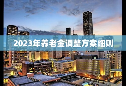 2023年养老金调整方案细则