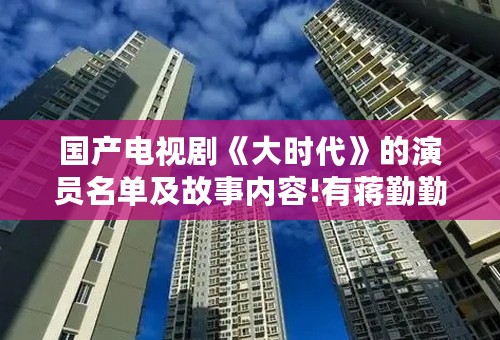 国产电视剧《大时代》的演员名单及故事内容!有蒋勤勤的？