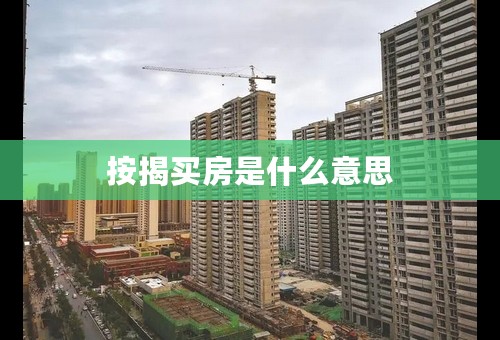 按揭买房是什么意思